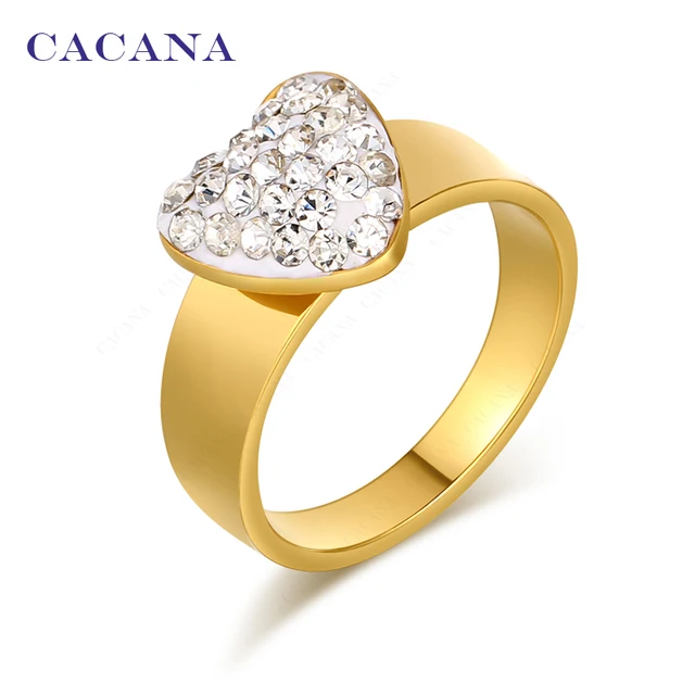 CACANA Titanium Stainless Steel Rings For Women Fashion Jewelry Wholesale NO.R12 CACANA Titanium Stainless Steel Rings For Women Fashion Jewelry Wholesale NO.R12