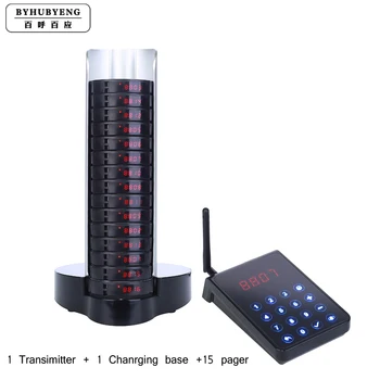 

Guest Calling Pagers Video Demo,CE+FCC Full Water-proof Certified FM Distance Greater Than 3000m 15pc Pager Waiter Table Buzzer