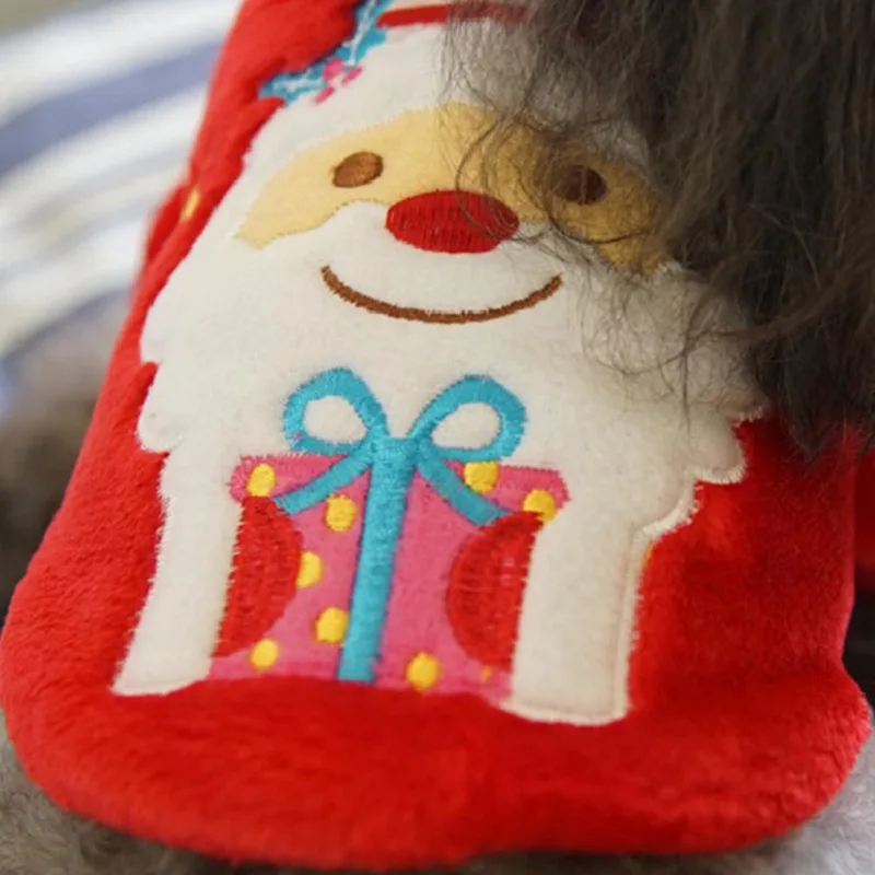 Рождественская Одежда для животных Собака Щенок Кот Санта Клаус медведя пальто зимняя одежда для собак, комплект с брюками, Рождественский натуральная Petcircle милые панель в форме французского бульдога