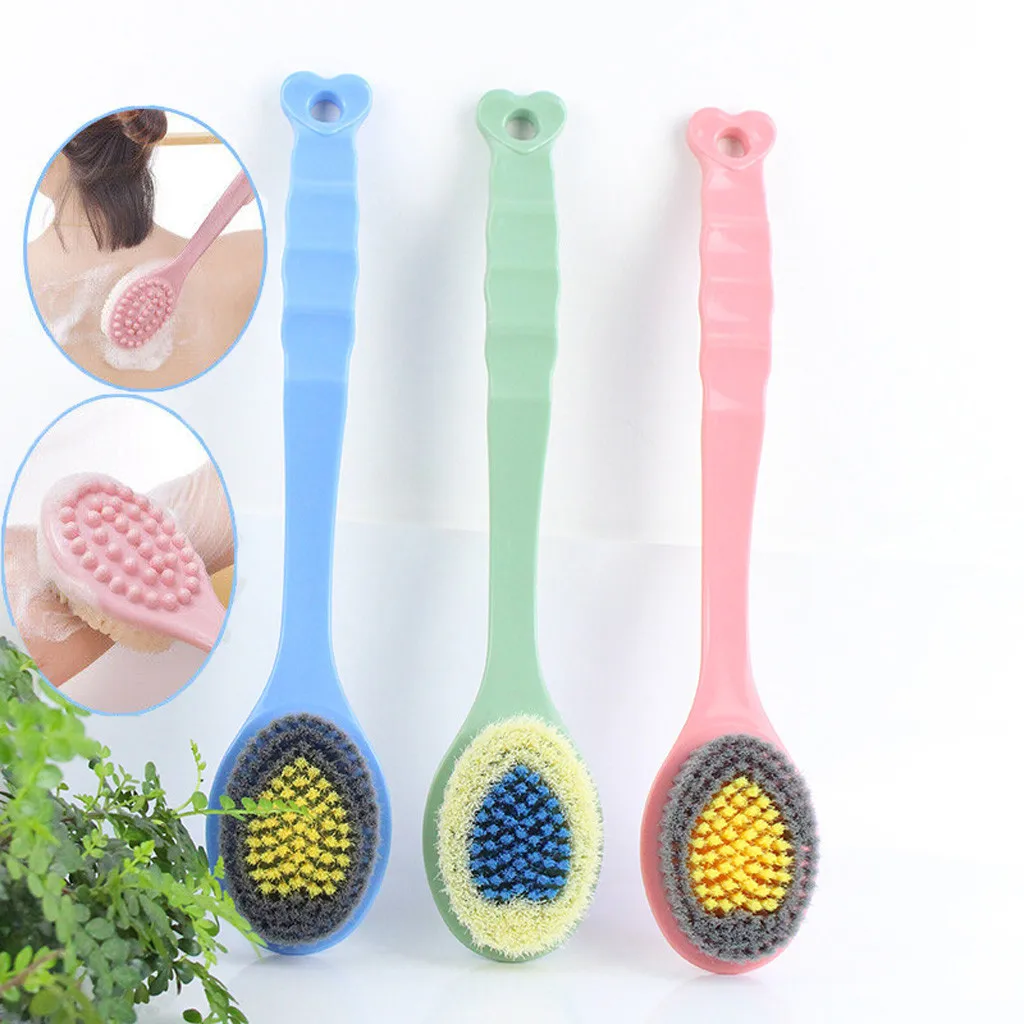 Bath Brush Long Handle Wooden Bristles Soft Hair Rub Back Shower Brush Remove the horny massage brush Anti Skid Scrubber