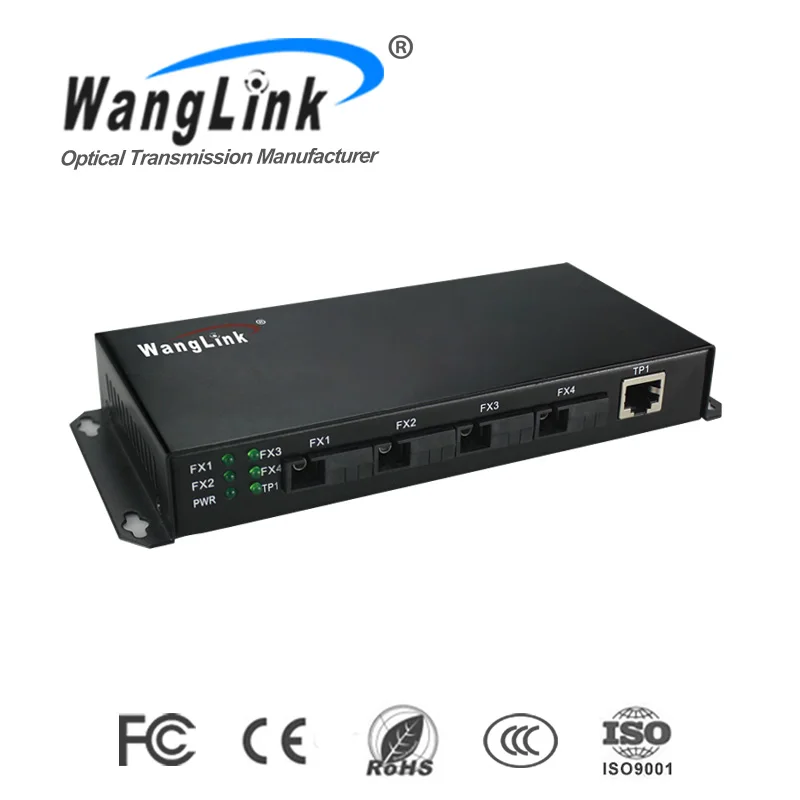 

Multi Mode Dual Fiber Network Communication 4 port gigabit Fiber Optic to 3 RJ45 ethernet Media Converter