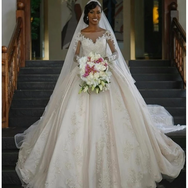 2019 New Vintage Dress  for Black Women Ball  Gown  Wedding  