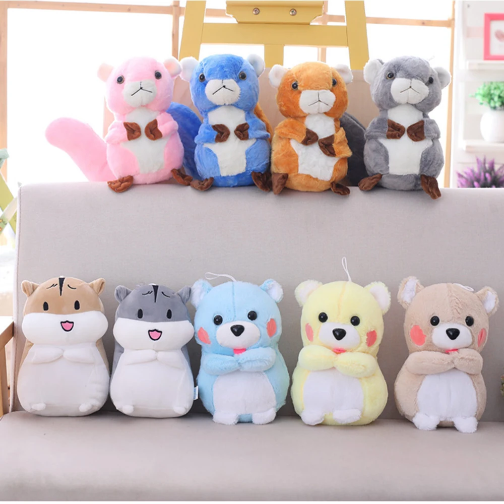 

New 25cm Plush Doll Cute Sweetie Forest Hamster Squirrel Animal Plush Toy Hamster Stuffed Dolls For Children's Birthday Gift
