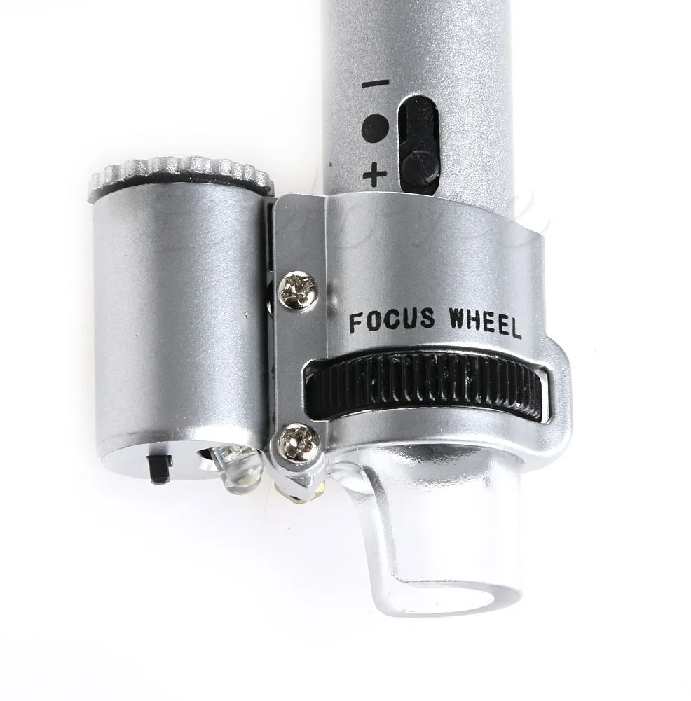 100X микроскоп Карманный валютный светодиодный светильник Ювелирные изделия Лупа объектив лупа стекло