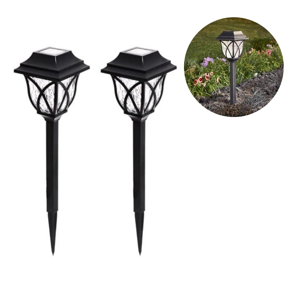 

6 Pcs Decoration LED Bulb Outdoor Solar Powered Energy Saving Easy Install Pathway Durable Black Yard Lawn Lamp Waterproof