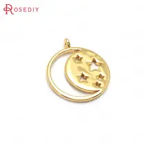 35999) 10 шт 17,5x15 мм 24K золото цвет латунь луна кулон Подвеска со звездой Высокое качество Diy ювелирных изделий Аксессуары