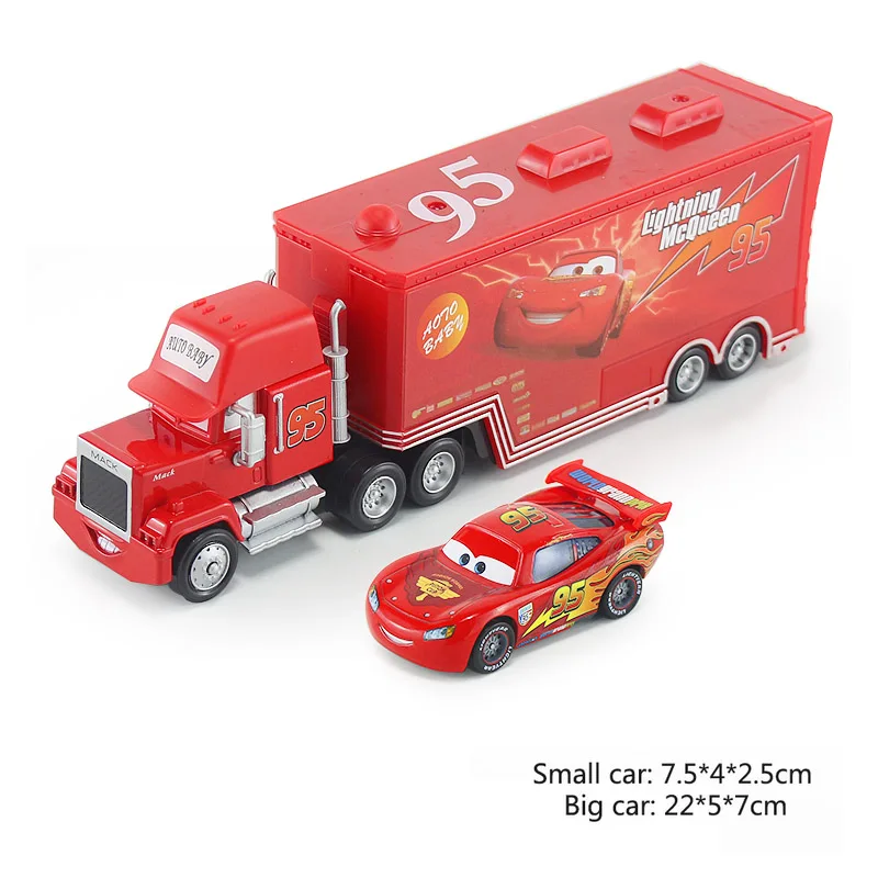 Дисней Pixar Cars 3 2 шт. сказочный с Lightning McQueen контейнер для грузовика 1:55 литой под