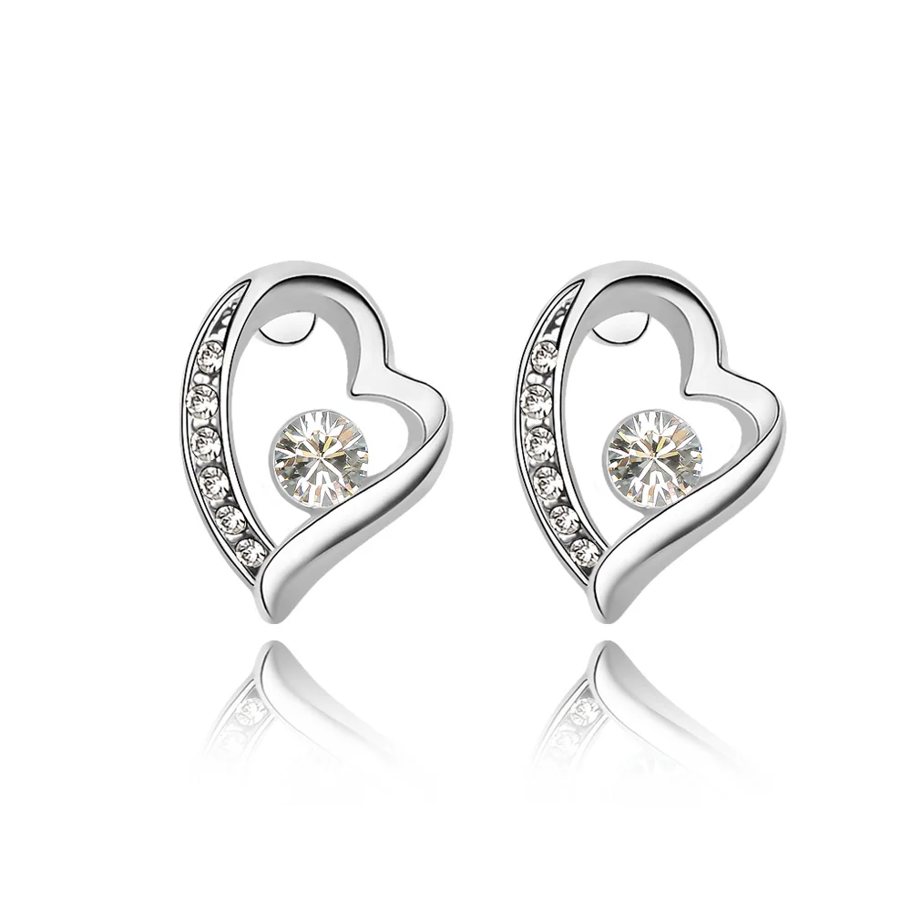 

2017 gift for girlfriend Romantic Heart Pendant stud earrings Made with Austria ELEMENTS for Mother's Day gift
