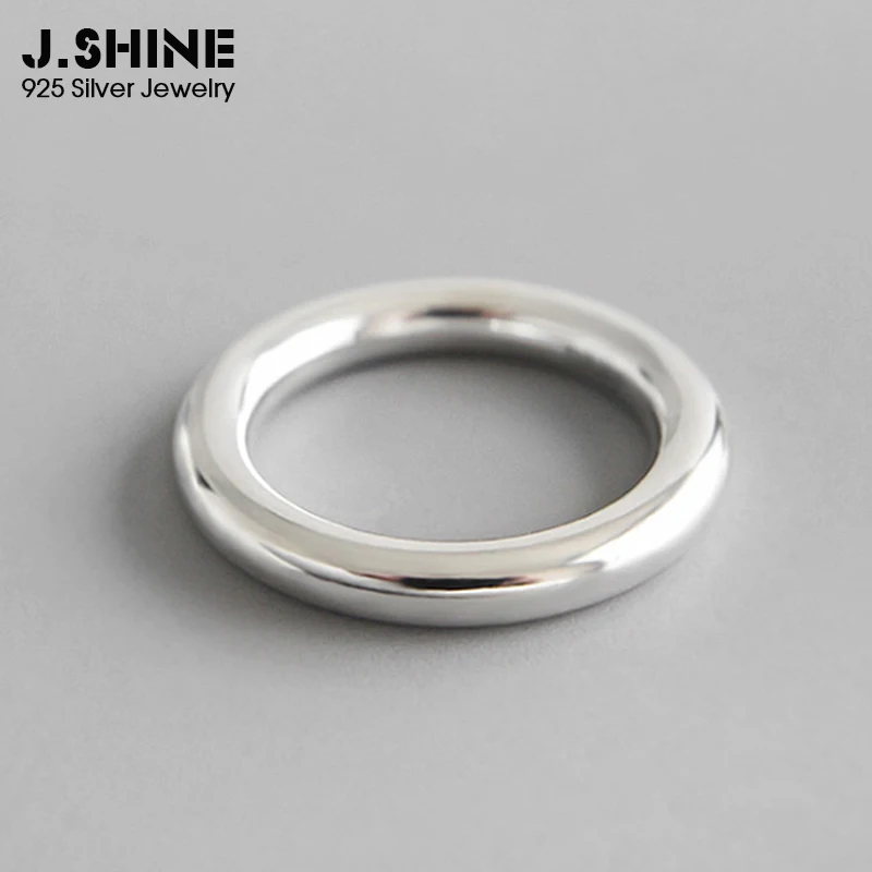 

JShine Minimalist Jewelry 990 Sterling Silver Smooth Stackable Finger Rings for Women Pure Silver Engagement Ring Fine Jewelry