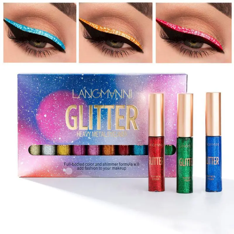 

2018 Liquid Glitter Shining Shimmer Eyeliner Pencil 10pcs/set Waterproof Colorful Long Lasting Makeup Eye Liner