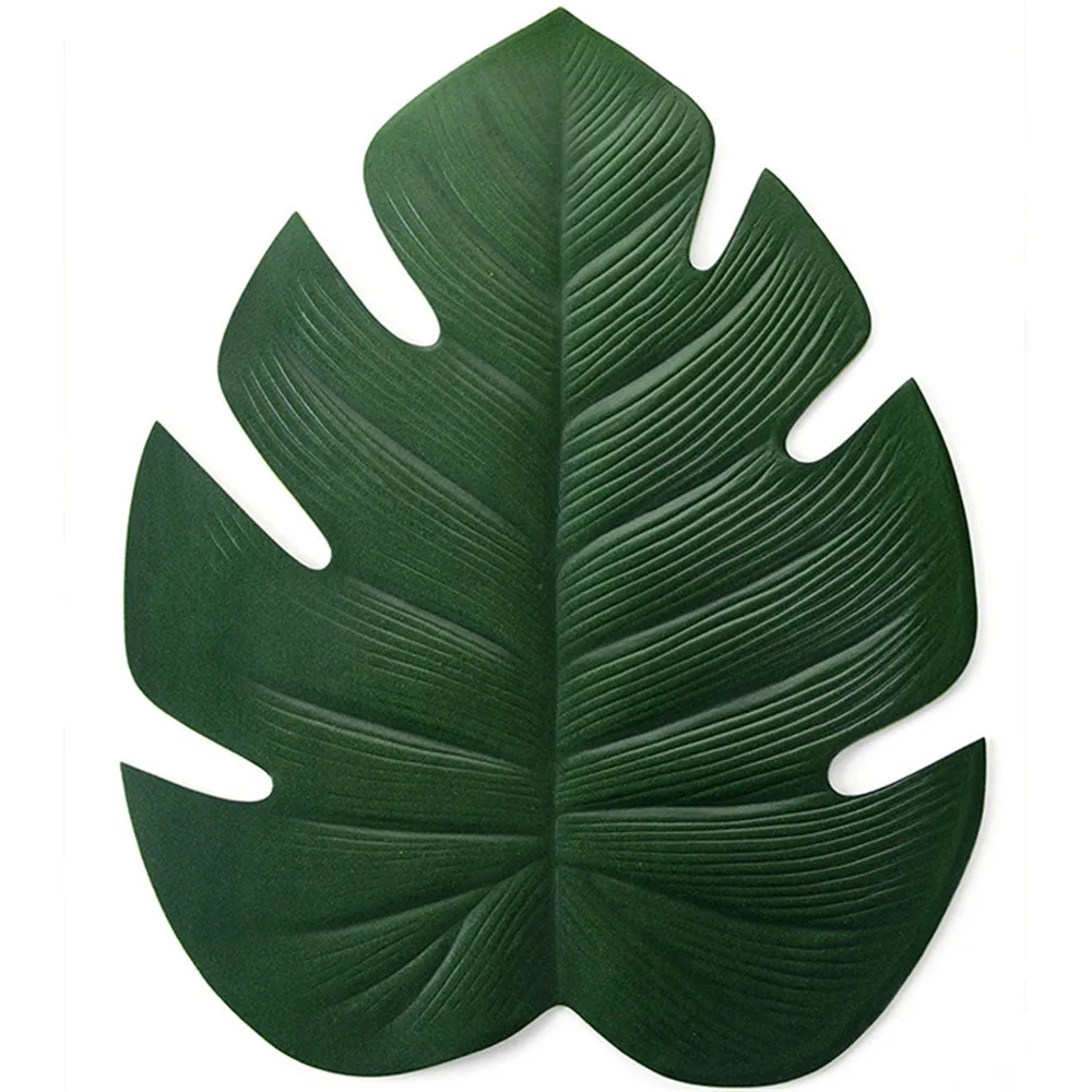 Turtle Leaf Placemat Artificial Green Plant Insulation Non-slip Tableware Home Western anti-hot plate Table Kitchen Decor Mats