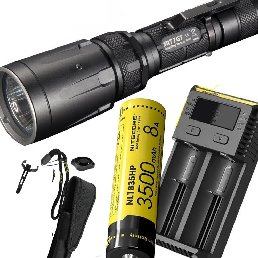 Набор фонариков NITECORE SRT7GT CREE XP L HI V3 RGB УФ фонарик максимальная дальность луча 450 лм
