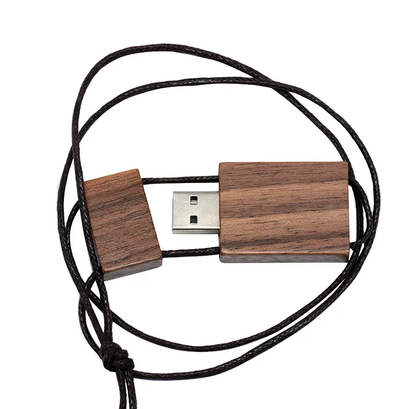 POWERONE Nutural деревянный USB флеш-накопитель ремешок деревянная Флешка 8 ГБ 16 ГБ 32 ГБ флеш-накопитель карта памяти U диск логотип клиента - Цвет: Walnut wood