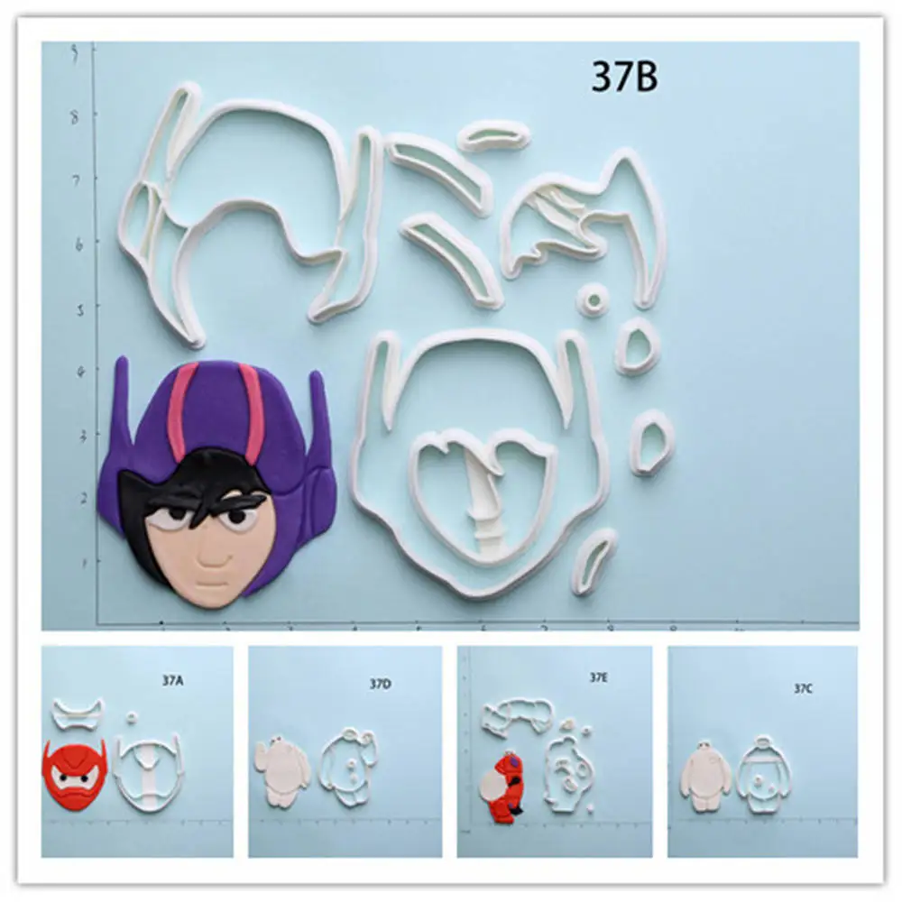 

Big Hero Six Design Cookie Cutter Set Custom Made 3D Printed Fondant Cupcake Cutter Cake Decorating Top Kitchen Accessories