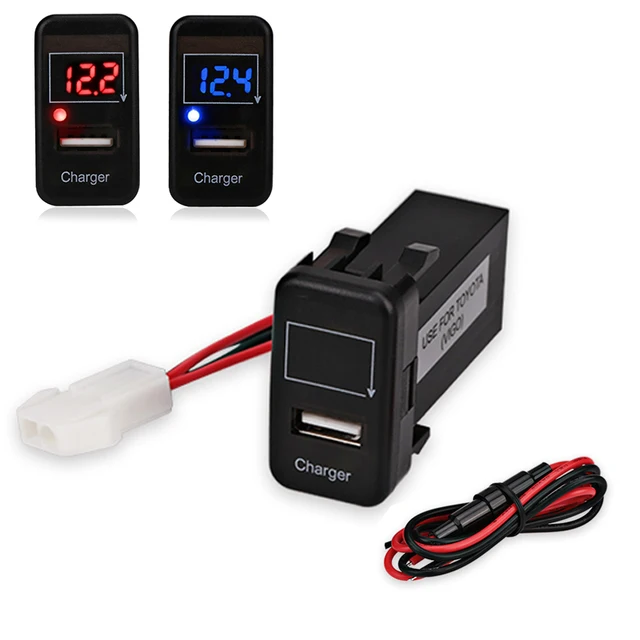 Buy For Toyota Led USB Car Charger Voltmeter 5V 2.1A
