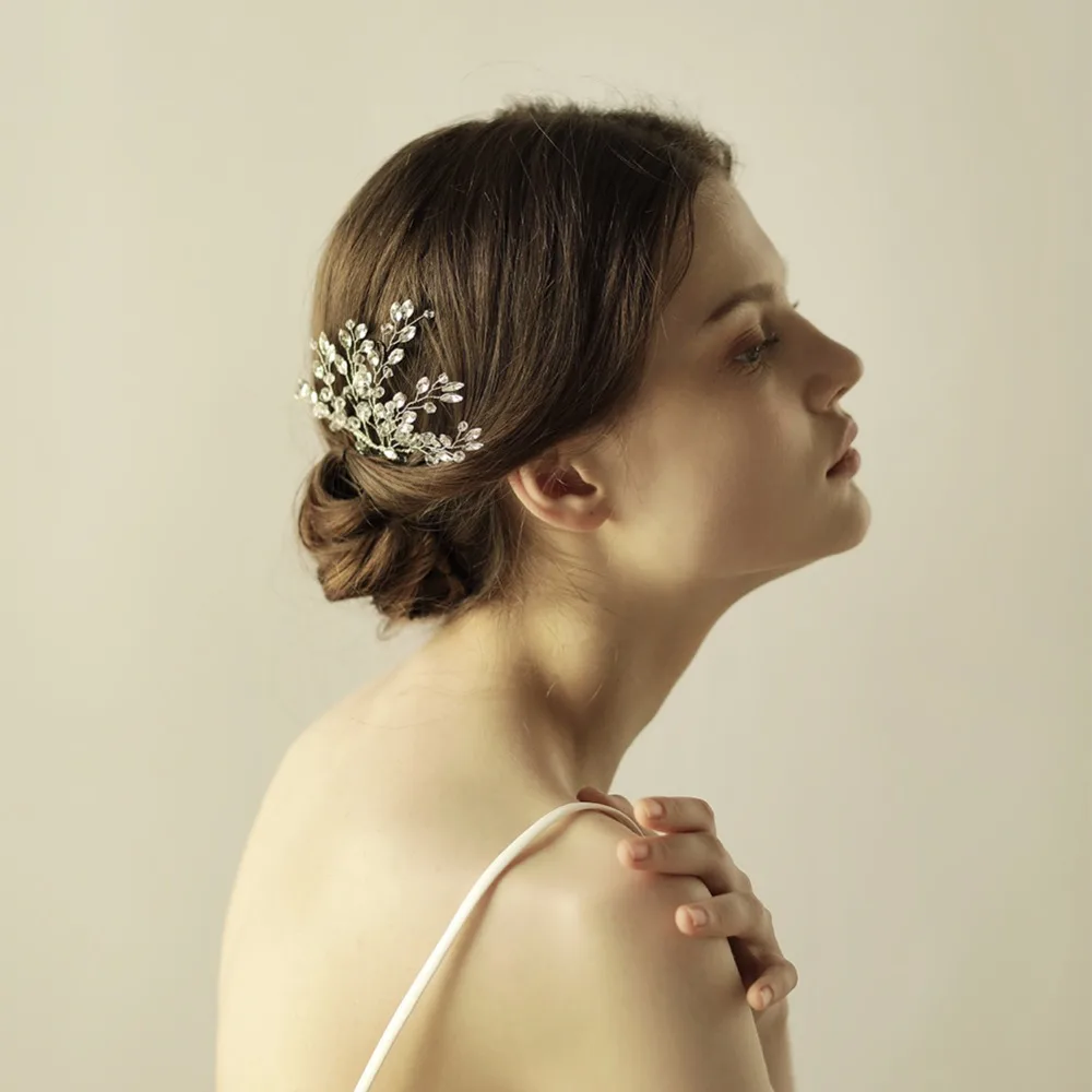 

Handmade Hair Combs Women's Hair Jewelry Marriage Wedding Accessories Bridal Headdress Gold & Silver Floral O836