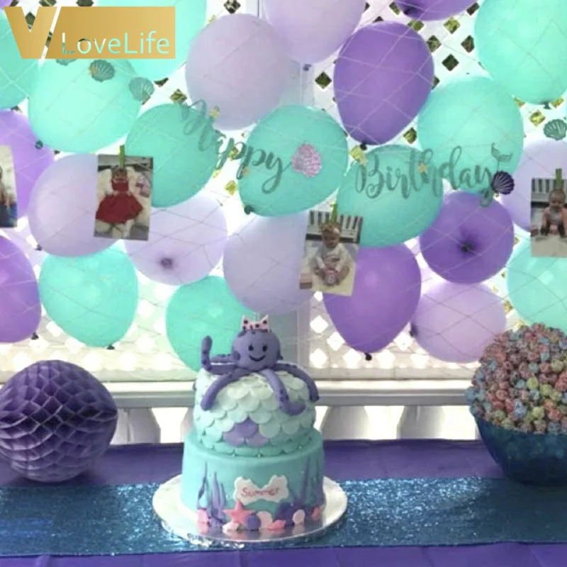 1PC ONE Happy Birthday Mermaid Happy Birthday Paper Flags ONE Mermaid Party Decoration Banner Party Children Kids Gender Flags