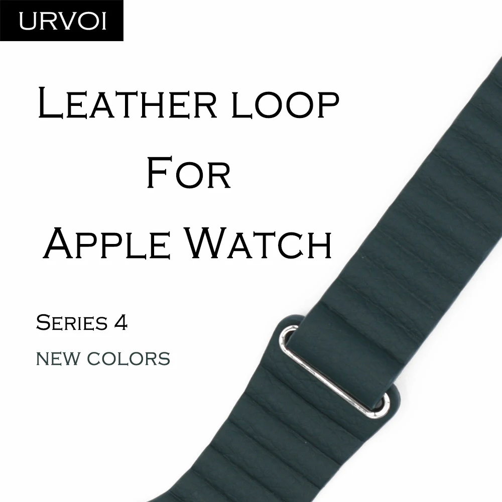 

URVOI Fall 2018 Leather loop for apple watch series 4 3 2 1 band for iwatch soft PU leather strap comfortable with magnet buckle