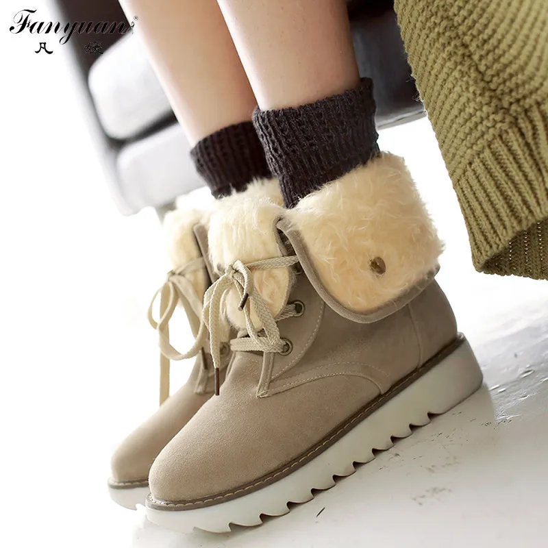 Новое поступление года; Зимние Модные теплые женские ботильоны на меху и платформе удобные женские зимние ботинки на шнуровке с круглым носком