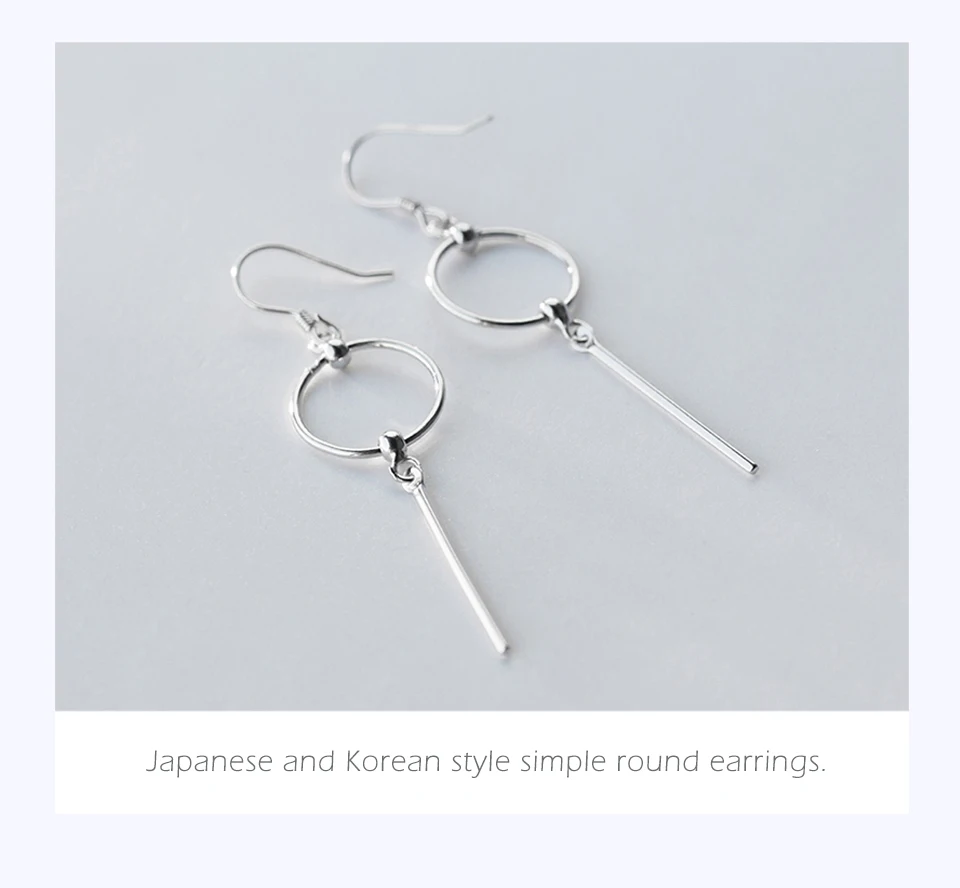 Fashion  Drop Earrings Female Punk Japanese and Korean Style Simple Round Earring Geometric Long Ear Fine Jewelry (7)