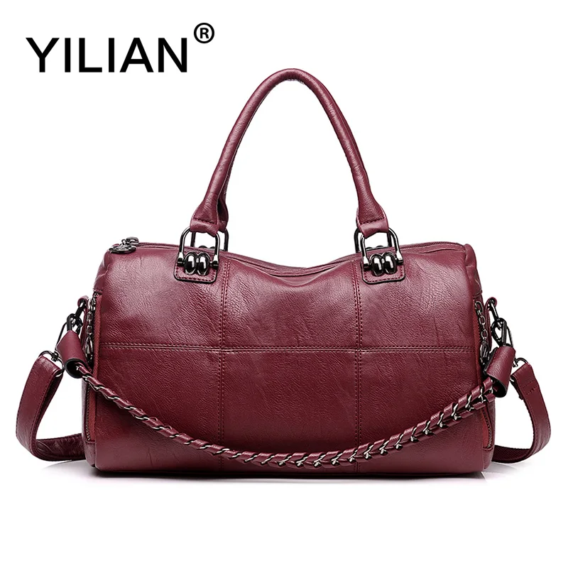 

YILIAN 5 Colors Handbag for Woman 2017 New Messenger Bag With Chain Strap Leather Shoulder Bag Office Ladies Bag 1637