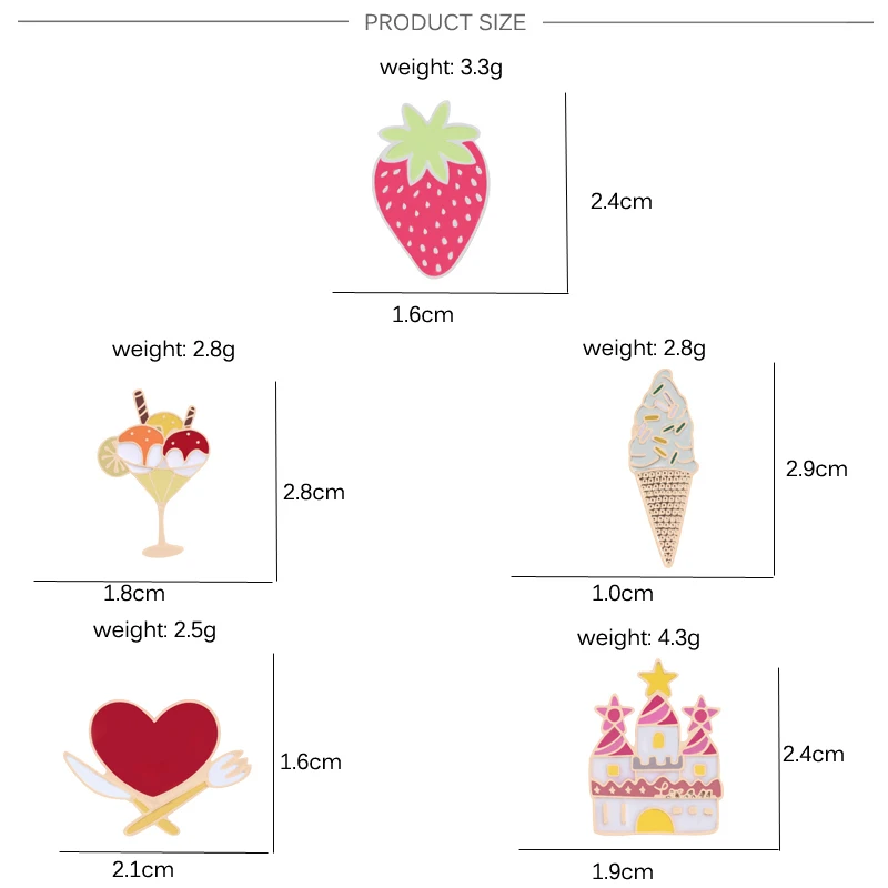 Милая девушка женская брошь на булавке дом клубника мороженое Десерт булавки значок джинсовая юбка аксессуары подарок на день рождения дочери