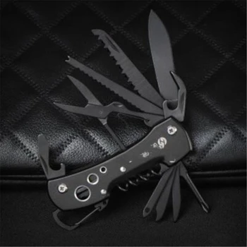 Black Multifunctional Swiss Knife Multi Purpose Army Folding Pocket Knife Outdoor Camping Survival EDC Tool 1