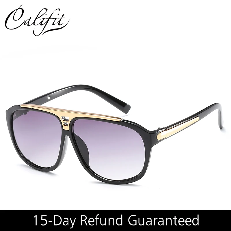 

CALIFIT Classic Gradient Sunglasses Men Oversize Frame Shades High Quality Shades Pilot Male Sunglasses Vintage Design Oculos
