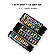 Набор твердых гуашь с 12 цветами, 18 цветов, 24 цвета гуашь порошок 1 комплект, принадлежности для живописи в чехол для детской живописи посуда