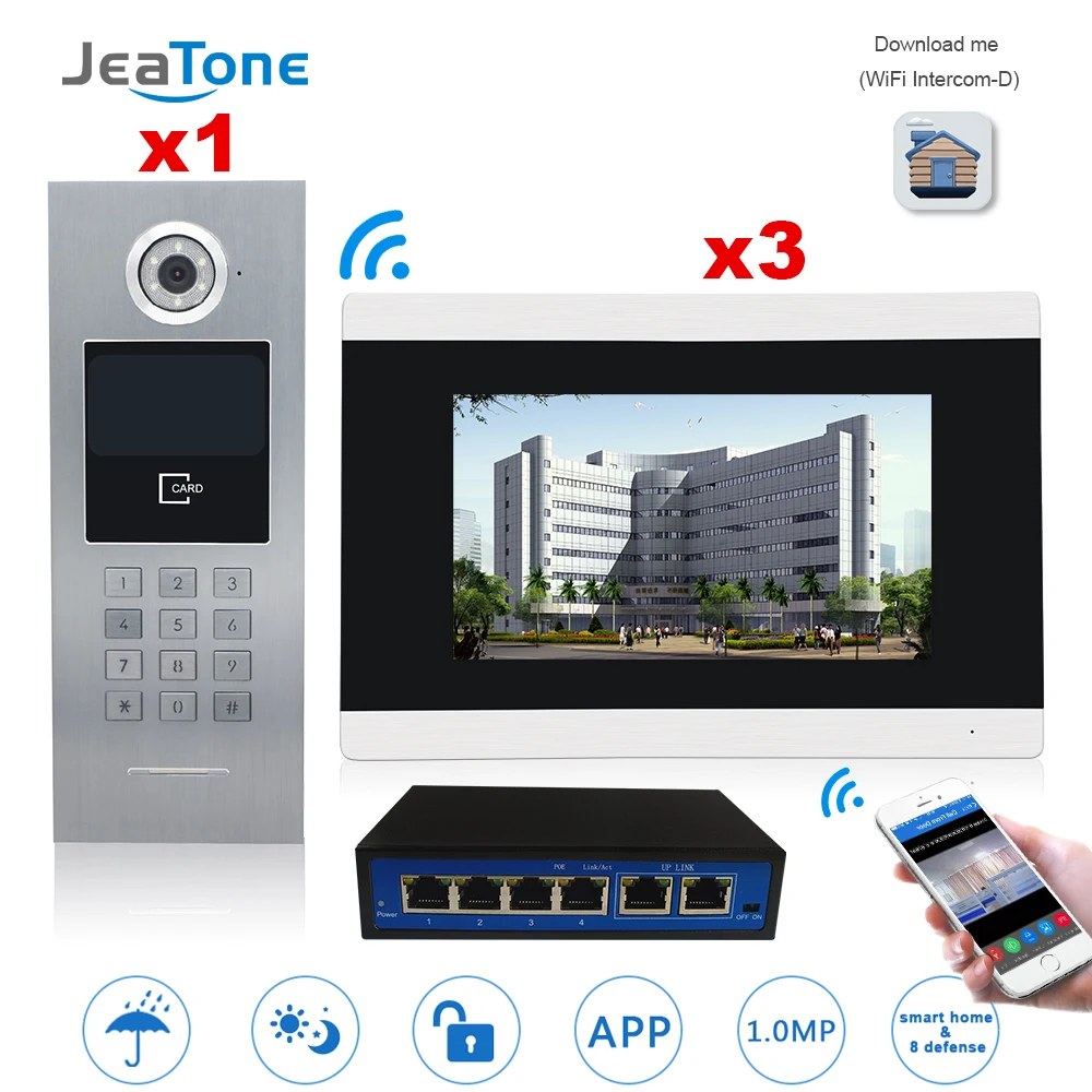 7'' Touch Screen WIFI Video Door Phone IP Video Intercom for Building Access Control System Support Password/IC Card with Switch 7'' Touch Screen WIFI Video Door Phone IP Video Intercom for Building Access Control System Support Password/IC Card with Switch