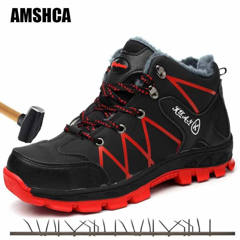 Quente Prova Homens E Segurança Casuais À Os Dos Indestrutível Fur Trabalho Aço Calçados Pé Do Neve Inverno 46 Dedo 45 High Água D' Botas Para 47 De low Pretas CWqqnx56