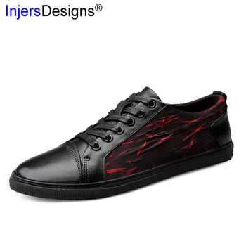 

Fashion Genuine Leather Casual Men Shoes Lace-Up Comfortable Mens Trainers Soft Moccasins Skateboarding Shoes Men Light Sneakers