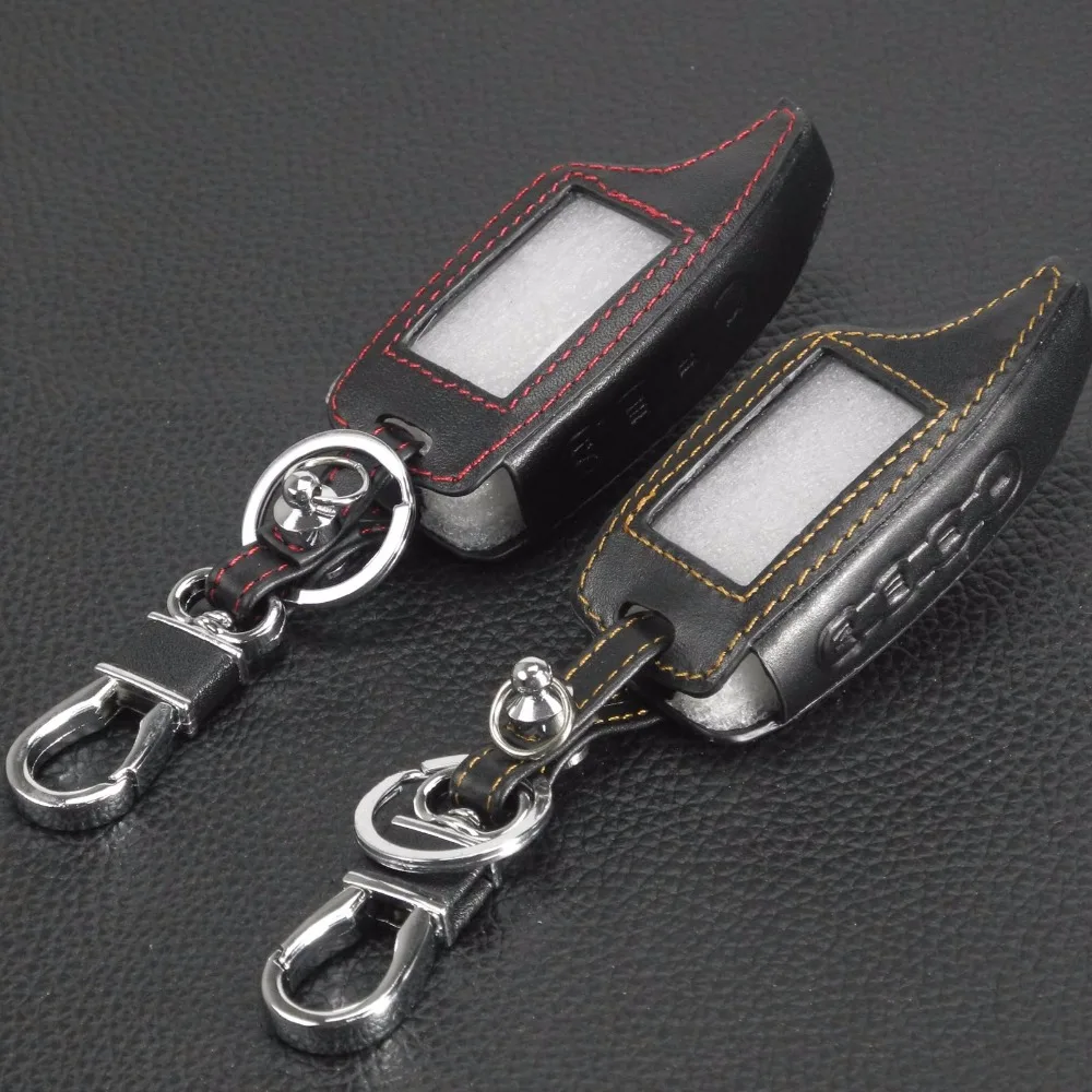 

4 Buttons Leather Car Key Cover Case accessories For Scher-Khan Magicar 5 LCD Remote Only Scher khan Magicar M5