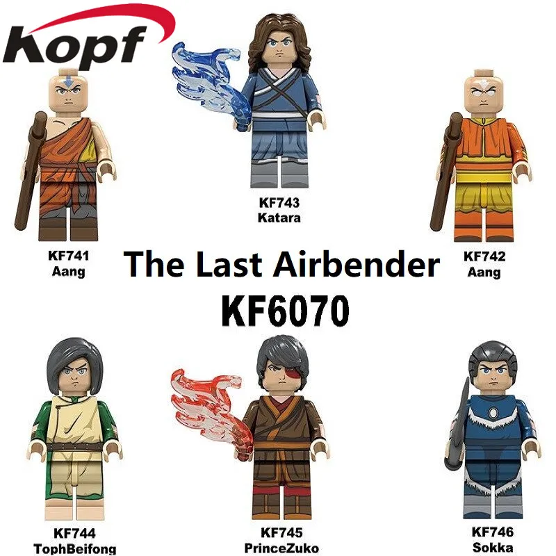 

20Pcs Building Blocks The Last Airbender Aang Katara Tophbeifong PrinceZuko Bricks Action Figure Toys For Children KF6070