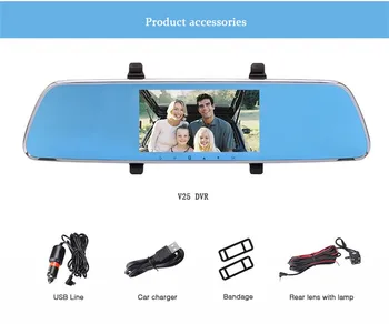 

NEW 1080P HD1.3MP Webcam Car DVR Dual Lens Cameras Vehicle Rear Video Recorder Full Hd Espejo Retrovisor Con Camara De Reversa