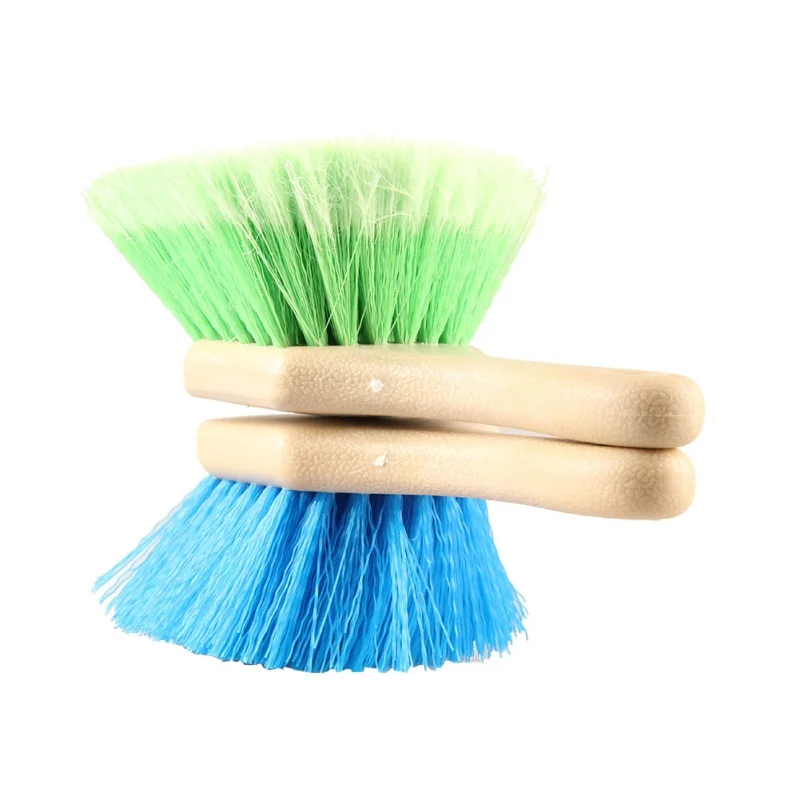 1 шт. короткие ручки колеса и щетка для шин специальный дизайн химически стойкие щетки синие жесткие волосы/зеленые мягкие волосы для автоматической чистки