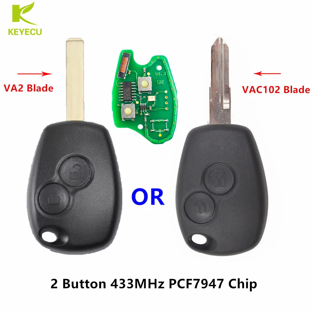 Запасной пульт дистанционного управления KEYECU 433 МГц чип PCF7947 необработанный