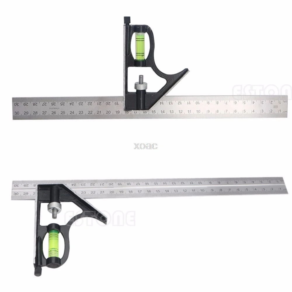 

Adjustable Sliding Combination Square Ruler Level Measuring Tool 300mm (12") M12 dropship