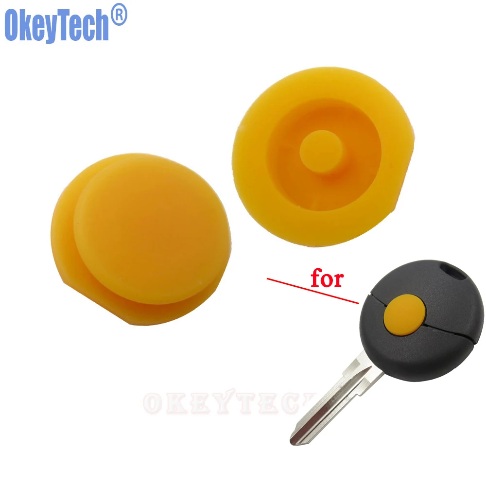 OkeyTech New 1 Buttons Car Styling Replacement Key Shell Pad for Mercedes Benz Smart 1998-2012 Fortwo Auto Fob Rubber Button Pad