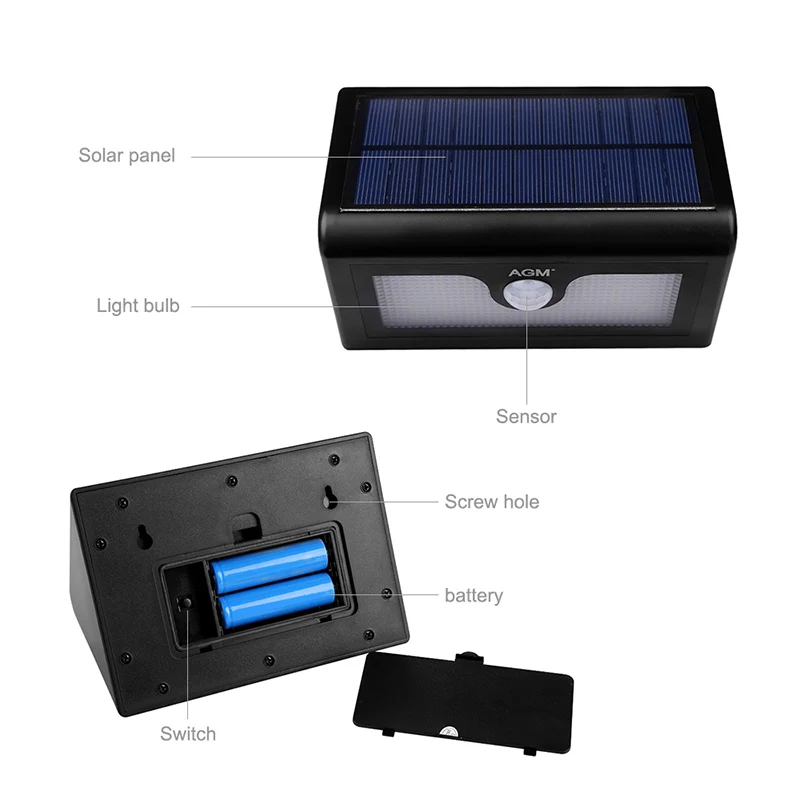 Lâmpadas Solares ar livre sensor de movimento Solar Camping Lanterns Landscape : Wall Solar Light For Home Indoor Outdoor Path Yard Stair