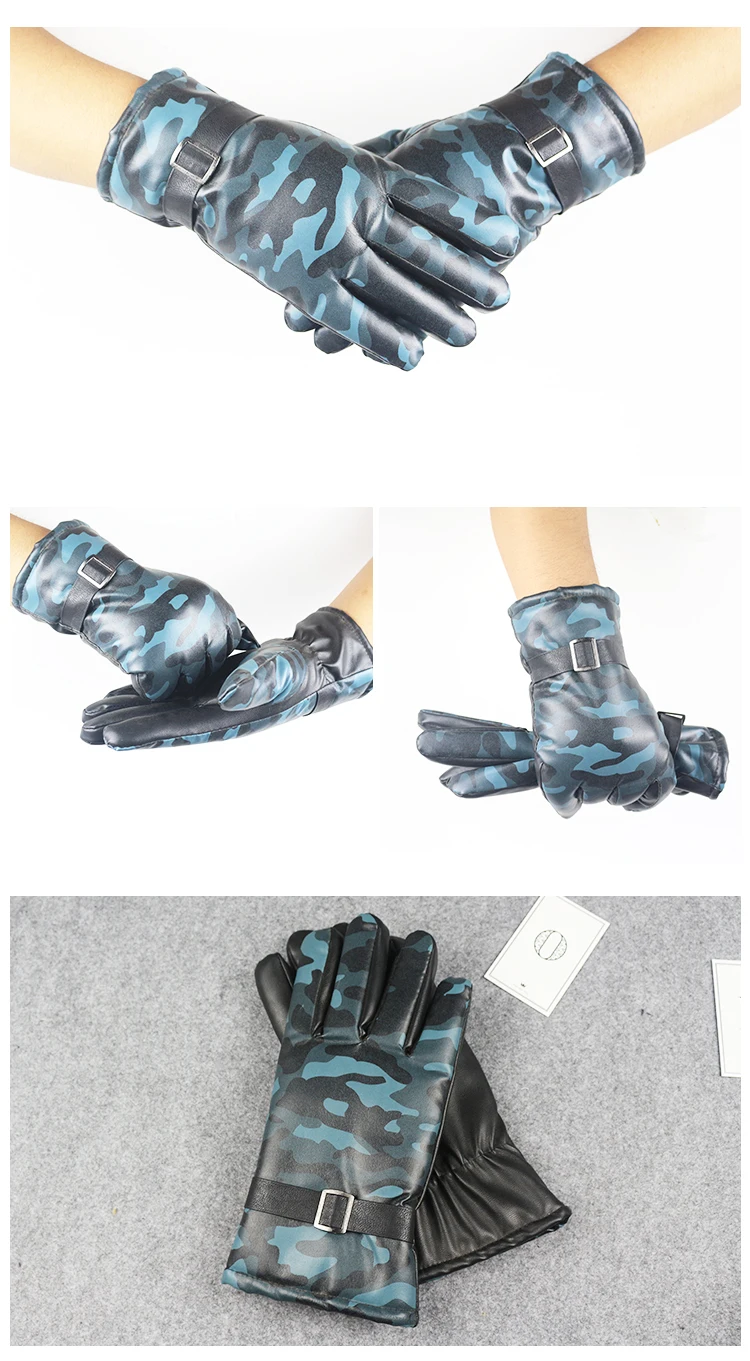 Luvas Для мужчин Esquiar перчатки высокое качество Для женщин руки теплые Camo кожа хлопок утолщенной мужские перчатки Водонепроницаемый