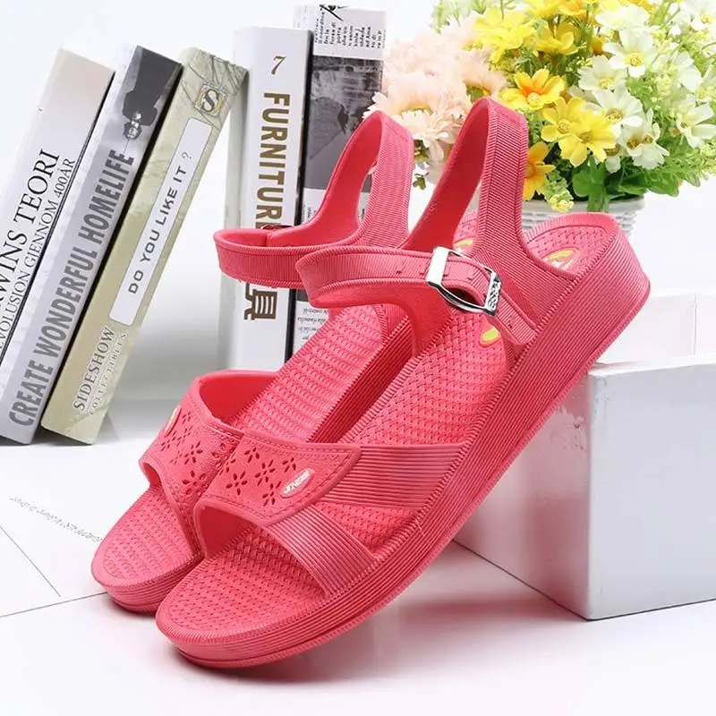 

Female sandals flat bottom factory work nurse student beach shoes