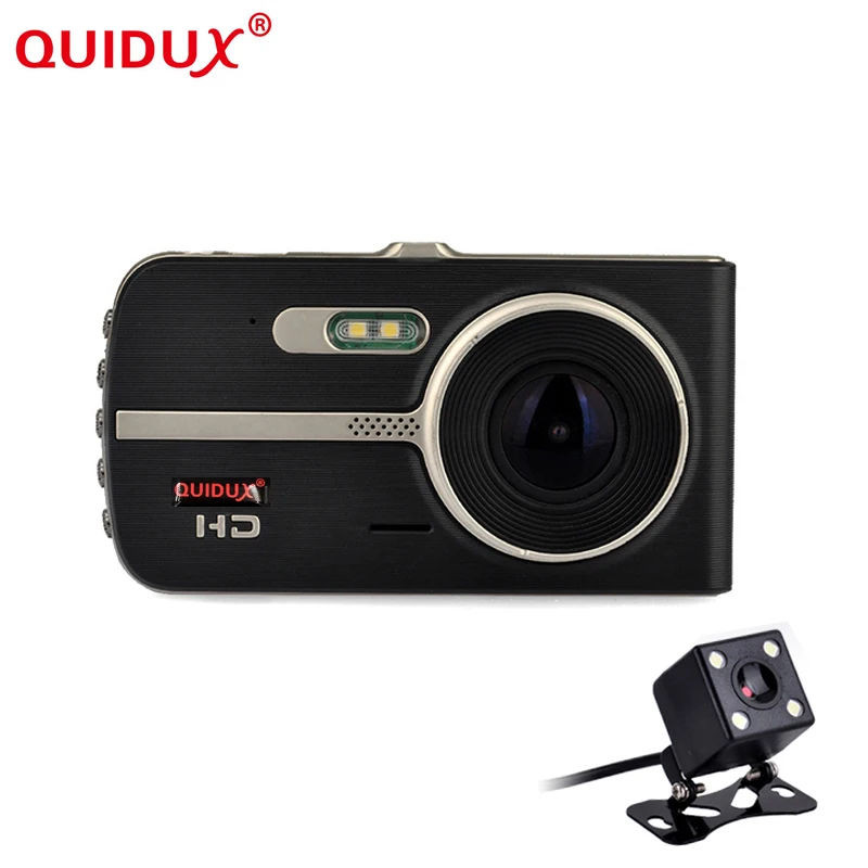 

QUIDUX New Novatek 96655 4.0" IPS Car DVR camera dash cam automobile video recorder Night vision Dual Lens camera DVRs recorder