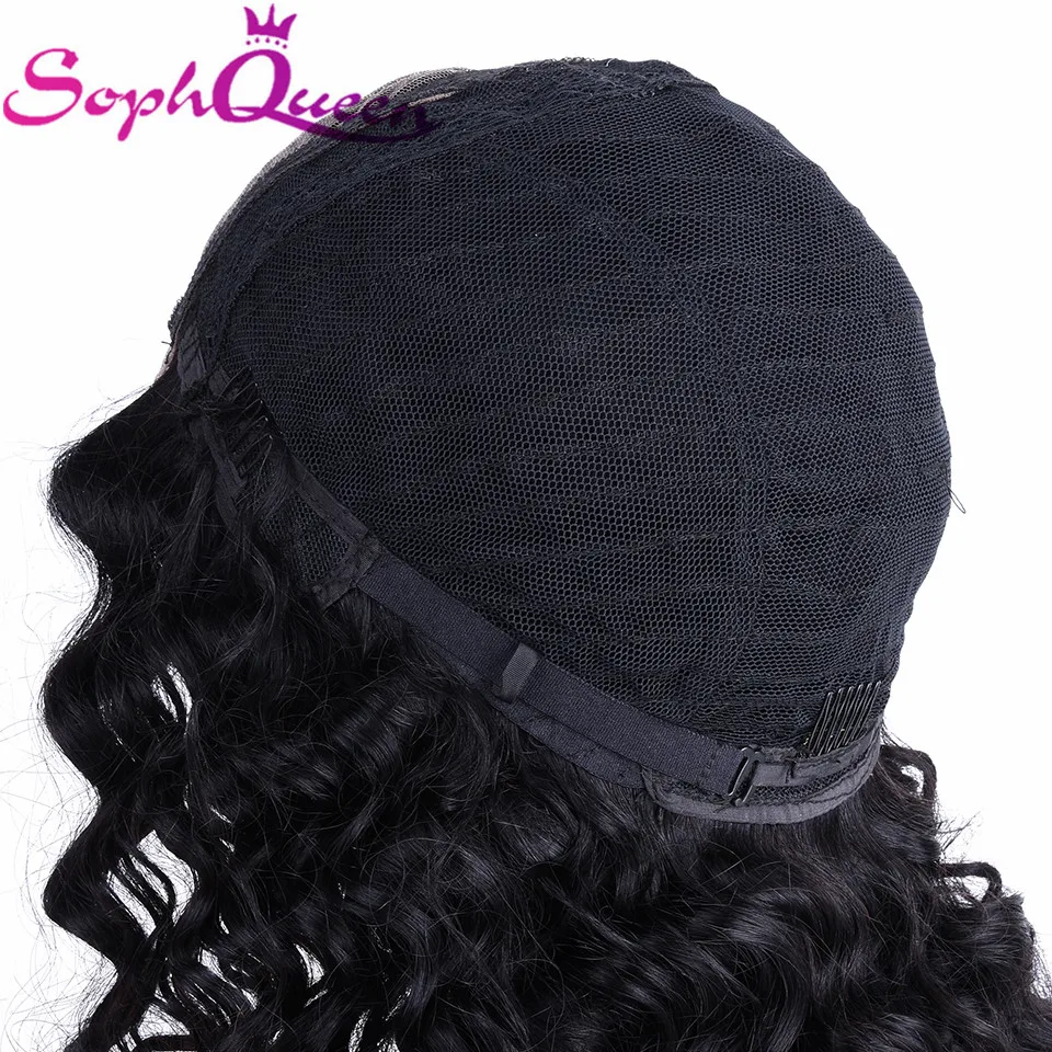 Soph queen Lace Closure человеческие волосы парики глубокая волна 4*4 человеческие волосы парик перуанские прямые волосы предварительно сорванные средняя часть