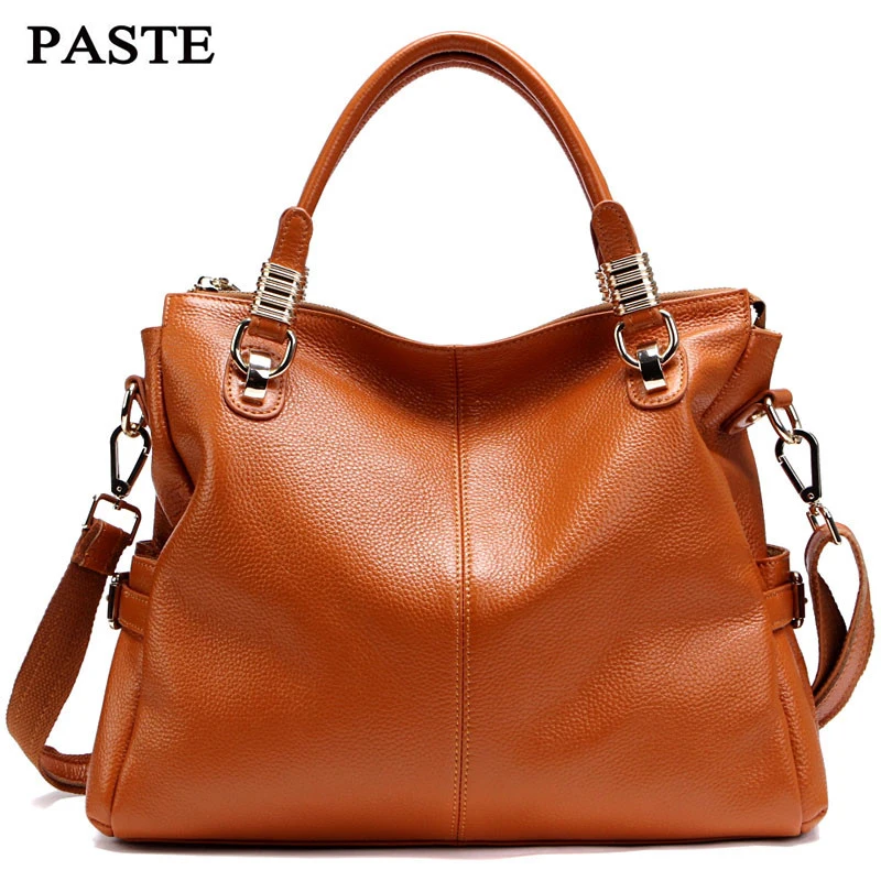 PASTE Genuine Leather Handbags Women Bag Fashion Shoulder Bag 2017 New Women's Large Tote Bags Ladies Casual Design Handbags