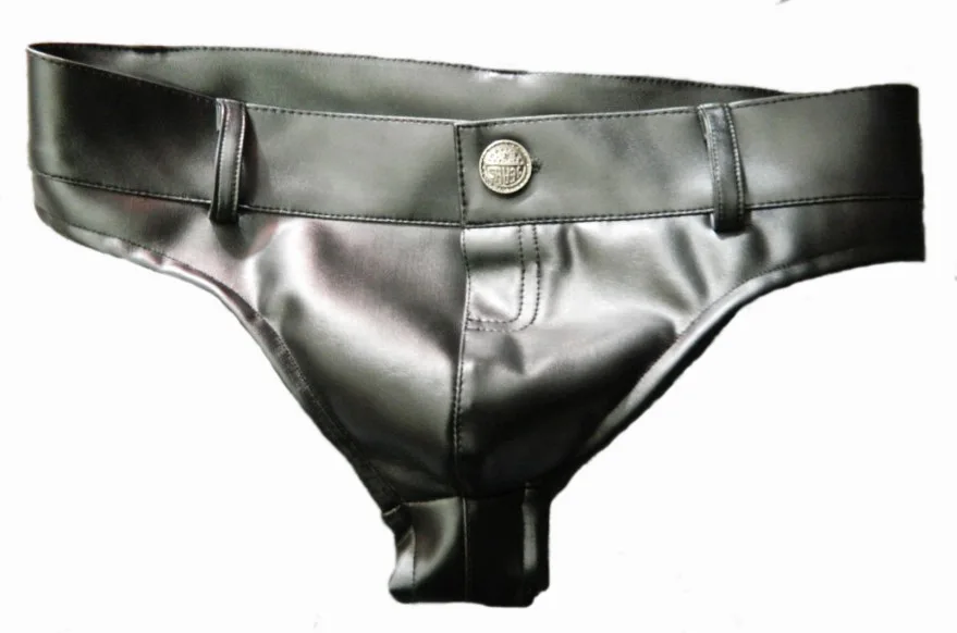Sexy Men PU Shiny Hot Short T Crotch High Cut Cute Bikini Sexy Jeans Shorts Low Rise Micro Mini Short Culb Gay Wear F38 men underwear