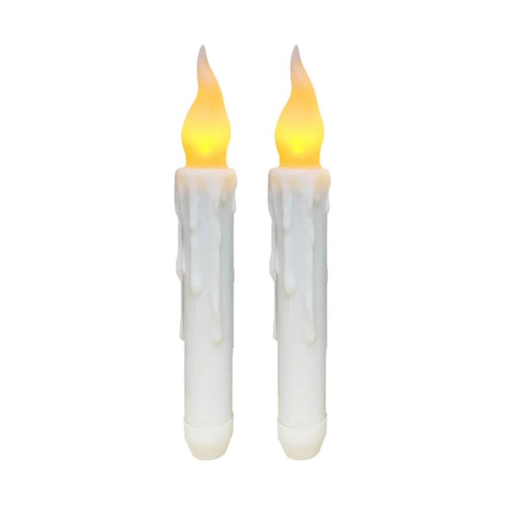 Homemory 2 шт. на батарейках беспламенный светодиодный конус свечи огни романтическое украшение свечи для церкви и дома Decoartion# O