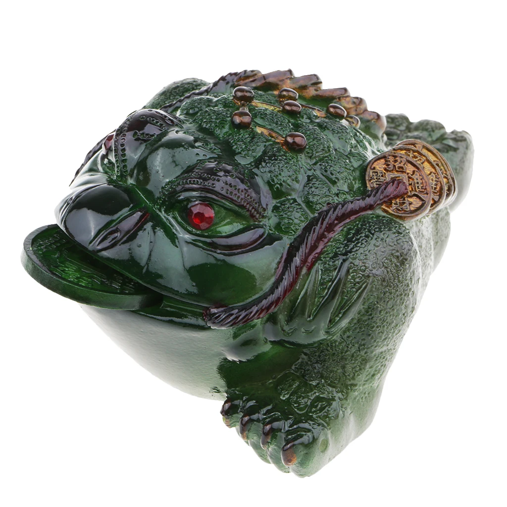 Милая обесцвечивающая жаба приносящая удачу Статуэтка чайные питомцы для кунгфу чай декоративный поднос-зеленый