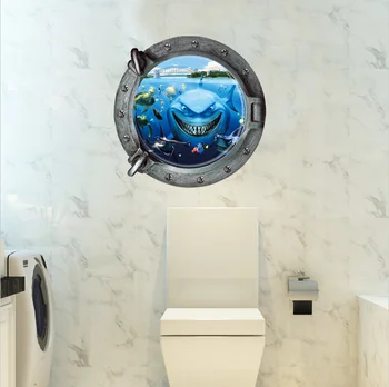 

3d Ocean View Window Submarine Wall Sticker /Home Porthole Graphics Sea Portal Wallpaper/ Sea Cruise Kids Room Decor HCX074