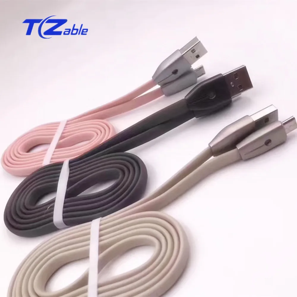 المصغّر usb عالية الجودة مع ضوء سريع شحن كابل بيانات شاحن هاتف محمول يعمل بنظام تشغيل أندرويد خط لسامسونج لهواوي ل الدخن اللوحي